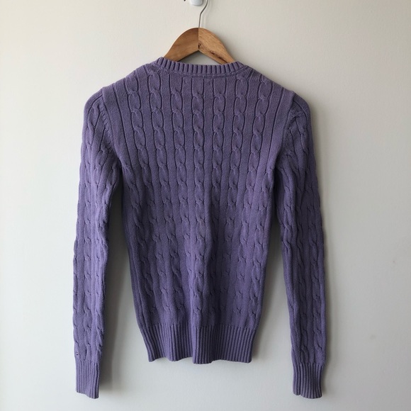 Tommy Hilfiger Purple Knitted Long Sleeve Sweater - Picture 3 of 4